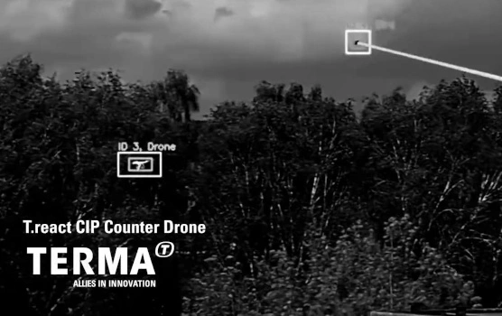 Image of drone detection system in action over forest